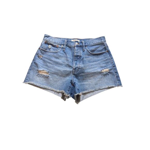 New Madewell Curvy Relaxed Denim Shorts Cut-Offs Size 27" - Picture 1 of 9